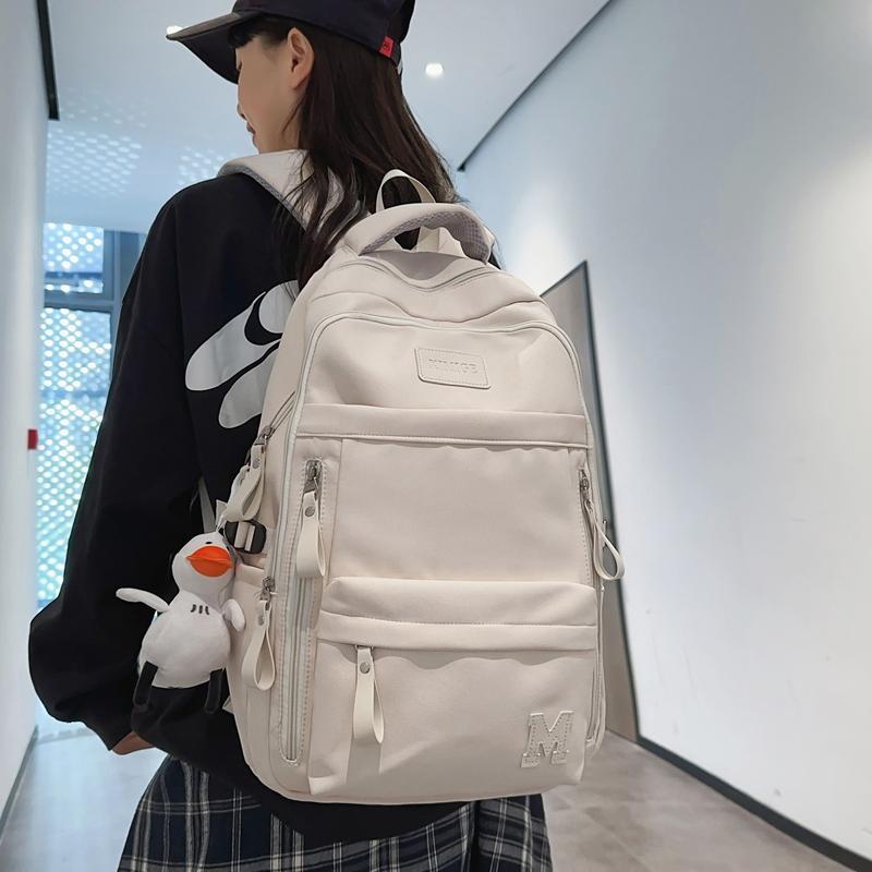 Однотонный школьный рюкзак для студента, женский рюкзак большой емкости, мужской рюкзак