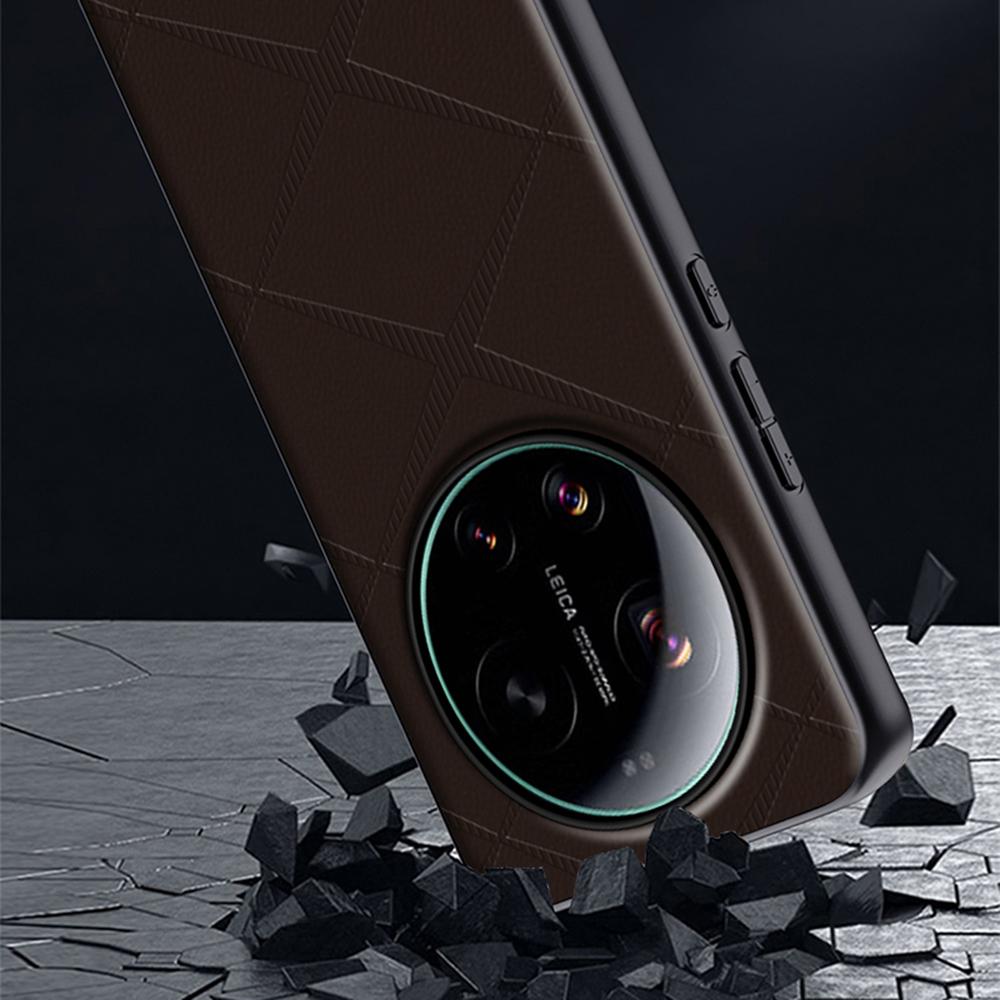 Чехол для Xiaomi 17 Ultra 5G, ТПУ с X-образным узором, PU-кожа, ПК, Противоударный чехол для телефона