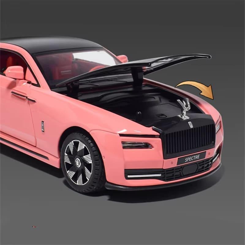 1:24 Rolls-Royce Ghost Alloy Luxury New Energy Car Model Die-cast Toy Car Metal Charging Car Model Sound and Light Pull Back Children's Toy Gift