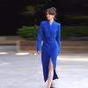 2024 Autumn Women's Elegant Solid Color Lapel Suit Dress