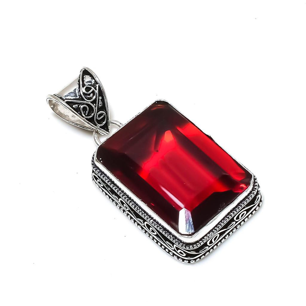 Изящный серебряный кулон с красным гранатом и драгоценным камнем из стерлингового серебра 925 пробы — дизайн ручной работы, повседневные украшения, уникальный кулон в подарок на день рождения для жены