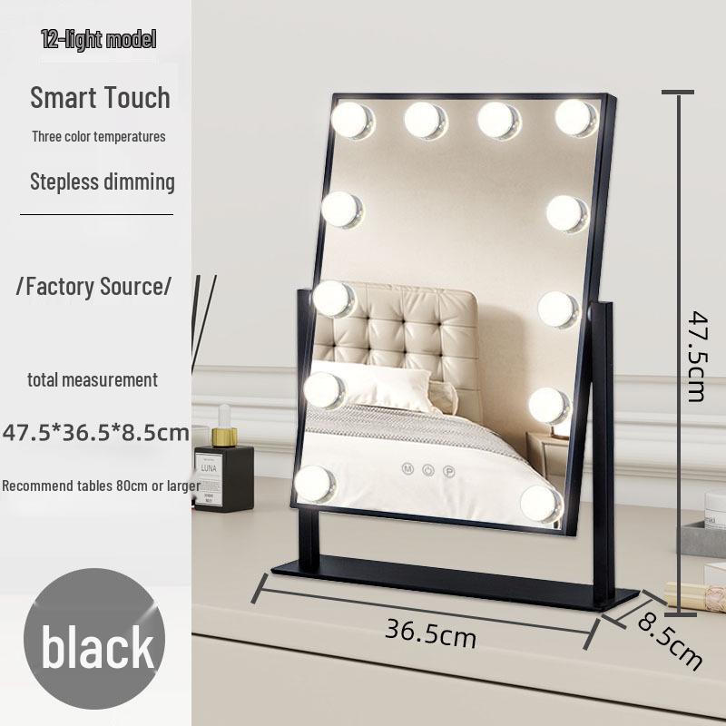 Large Smart HD LED Makeup Mirror with Rechargeable Fill Light