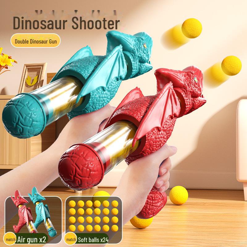 Интерактивный набор игрушек для стрельбы по динозаврам для детей: Пневматический пистолет с мягкими пулями
