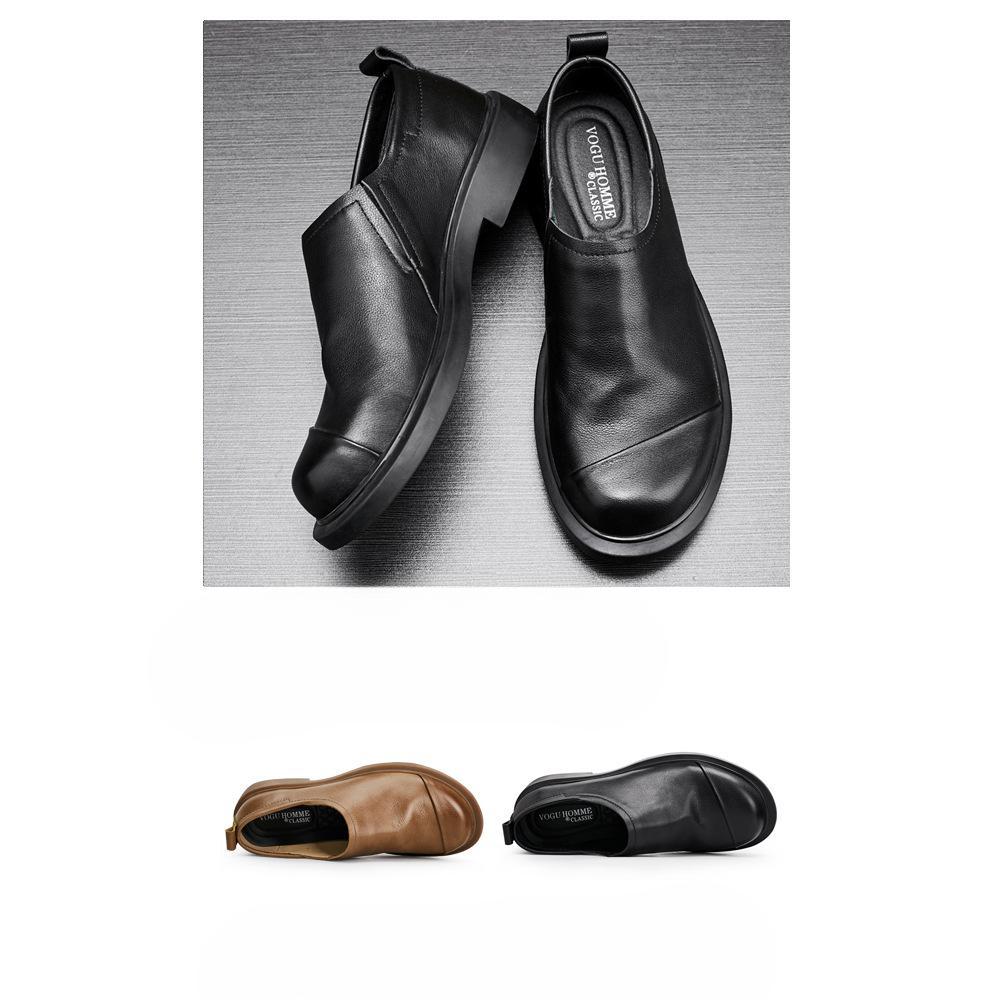 Кожаные дышащие мужские деловые повседневные кожаные туфли с мягкой подошвой, ленивые мокасины для мужчин