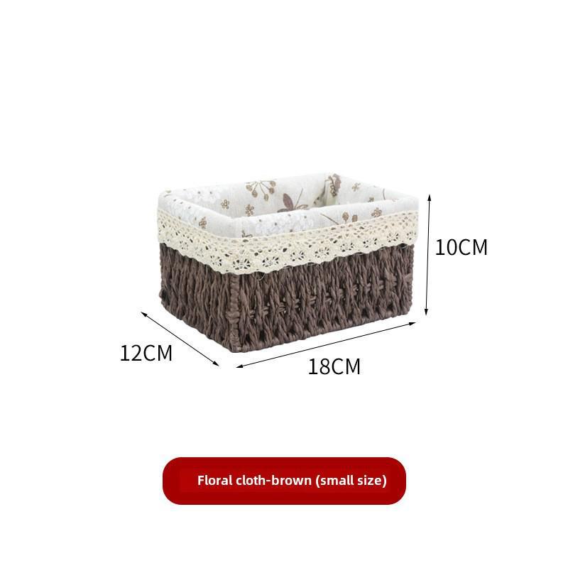 Корзина для хранения закусок, игрушек и всякой всячины, сплетенная из ротанговой бумаги