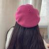 Женский однотонный вязаный берет, элегантный осенне-зимний теплый головной убор, уличная повседневная универсальная шляпа художника
