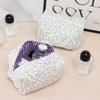Simple Flower Printed Large Travel Cosmetic Bag Portable Women Girls Floral Puffy Quilted Makeup Bag Toiletry Handbag