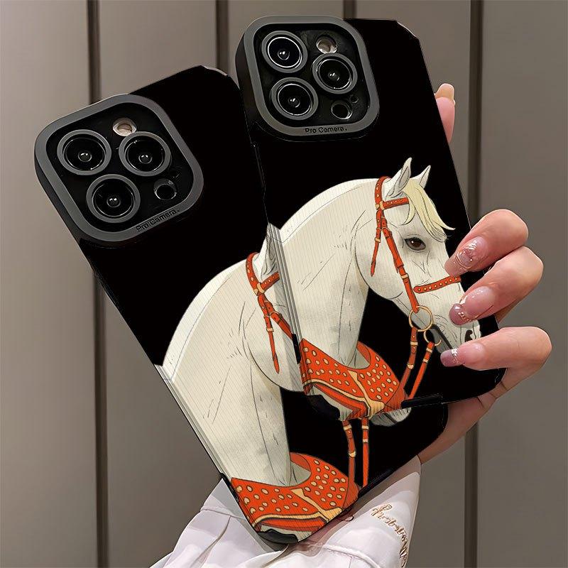 Чехол для телефона с рисунком Белого Дракона-Лошади, подходит для iPhone 17 16 15 14 13 12 11 Pro/Max/Plus, противоударная задняя крышка