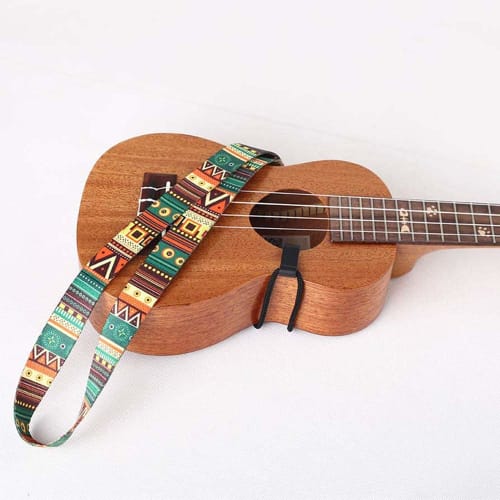 FUKUSHOP Ukulele Strap, Mini Guitar Strap, Ukulele Neck Strap, Hook Type, No Hole Drilling Required, Hooks Over the Sound Hole, Adjustable Length, Cut