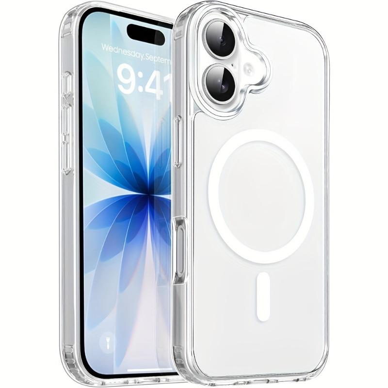 Новый прозрачный чехол для MagSafe для iPhone 17Air 16 15 14 13 12 11 Pro Max, противоударный чехол для беспроводной зарядки с магнитной функцией
