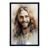 Uśmiechnięty Jezus Uśmiechnięty Jezus, 30X40 Cm, Rama Aluminiowa Złota, Papier Matowy 230 Gsm