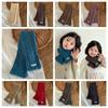 Solid Color Children Knitted Scarf Trendy Winter Cross Muffler Kids Woven Neckerchief  Outdoor