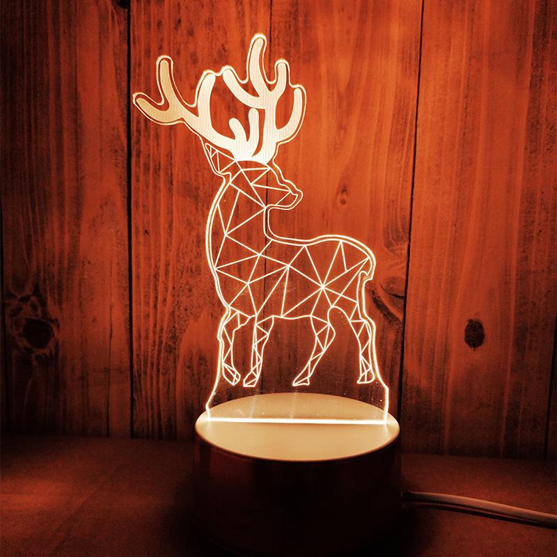 USB 3D светодиодный ночник настольная лампа для домашнего декора спальни теплый свет