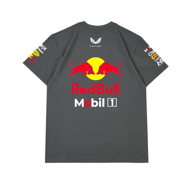 Red Bull Мужская Женская Футболка Команды Формулы-1, Летняя Хлопковая Футболка с Коротким Рукавом, Печать Спереди и Сзади, Повседневный Свободный Спортивный Топ, Разноцветная