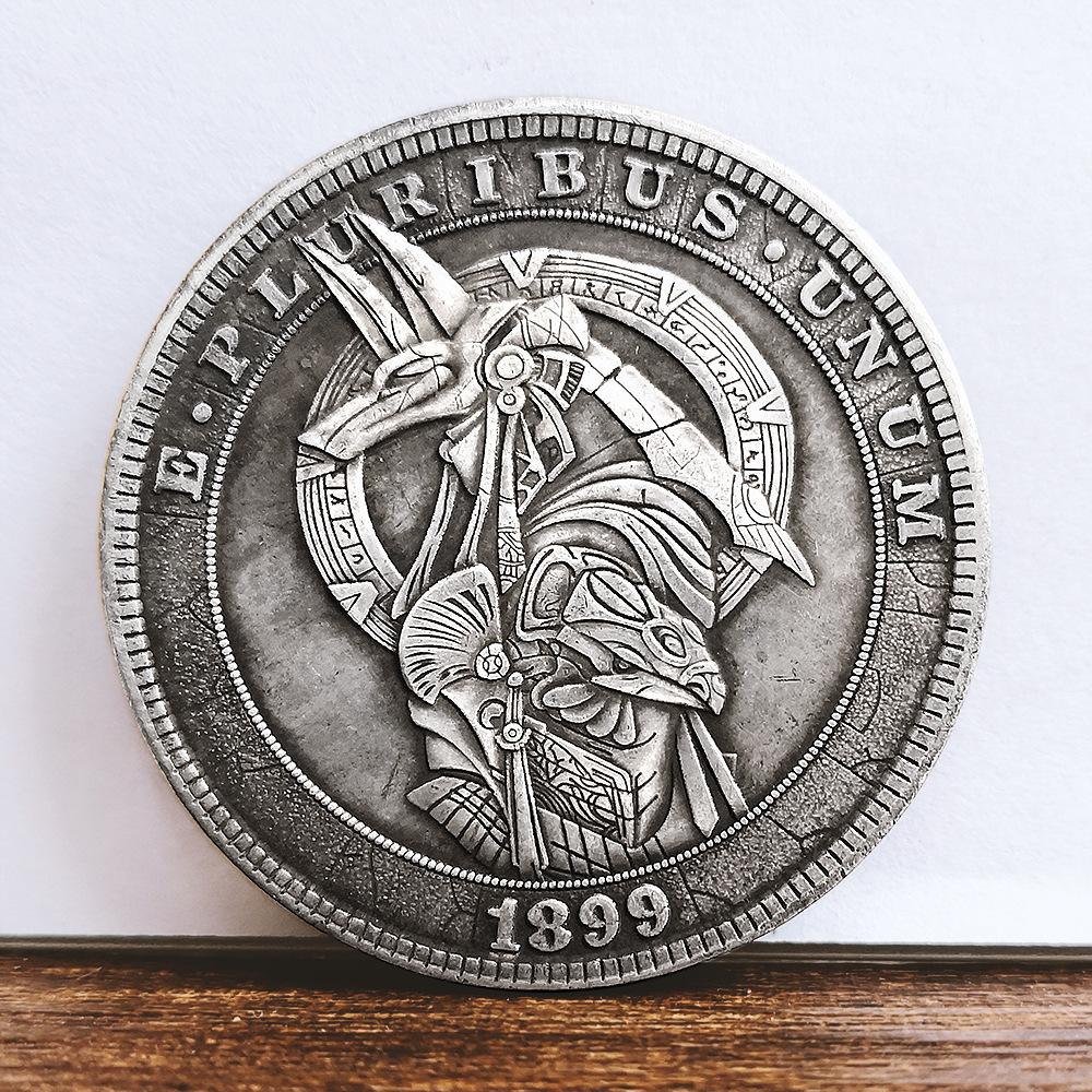 Анубис, Гор, блуждающие монеты, голова собаки, голова орла, человеческое тело, старинный серебряный доллар, монеты