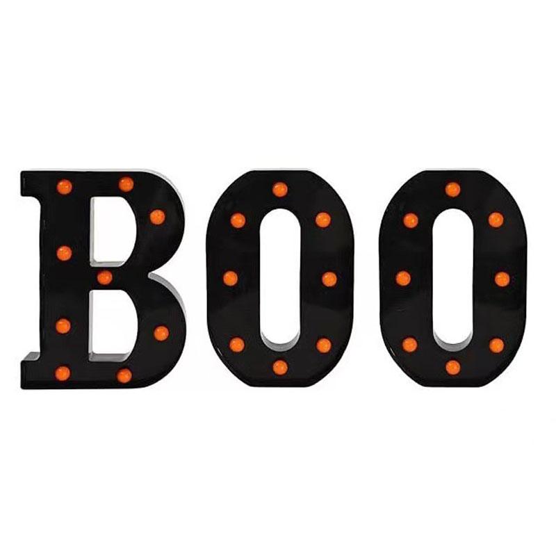 Набор из 3 светодиодных букв-вывесок "BOO" Декор на Хэллоуин для кухонного стола Каминной полки Вечеринки В помещении
