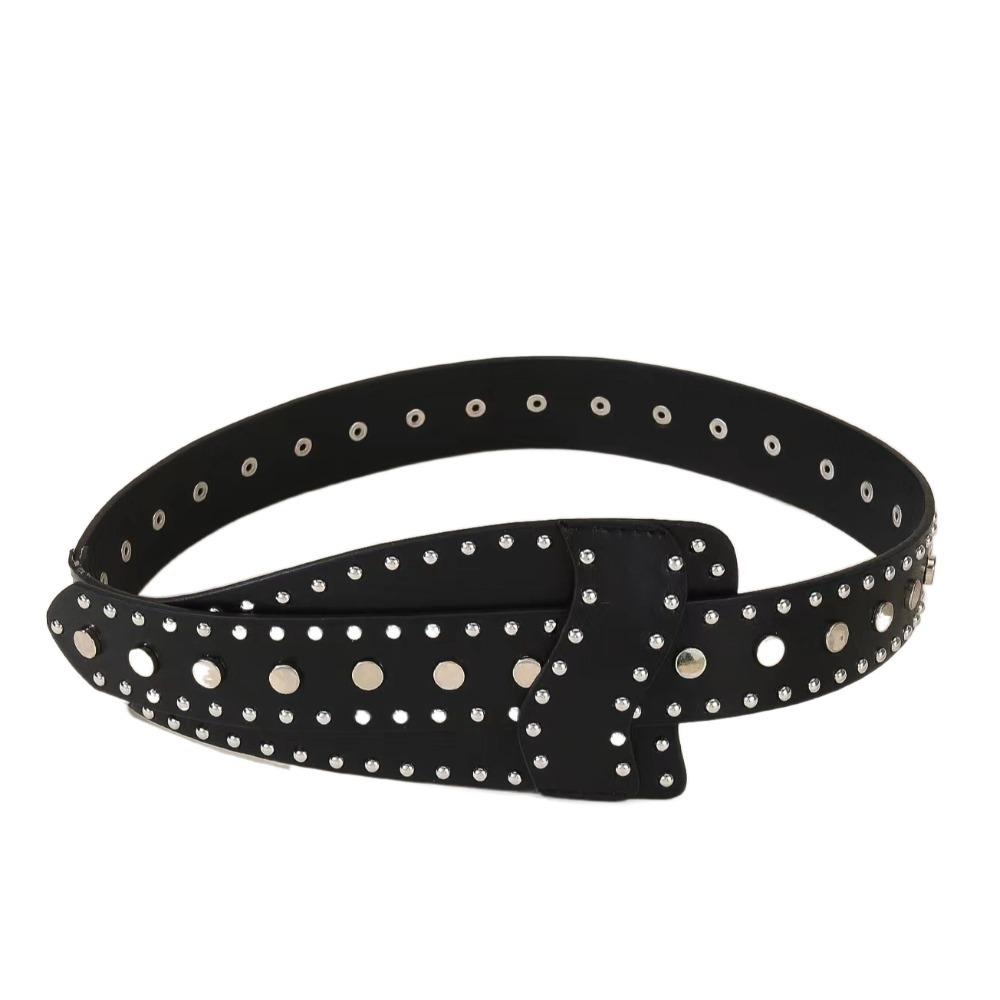 Y2K Rivet Waistband Harajuku PU Leather Belt Streetwear Wide Waistband Clothing Accessories