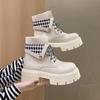 Fashion Women's Ankle Boots Front Lacing Round Head Square Heel Womens Shoes Waterproof Platform Lace Up Keep Winter Warm Daily Commute