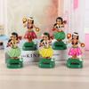 Car Ornament Solar Decoration Bobblehead Doll Hawaiian Girl Shape Ornament Gift Creative Interior Car Supplies Car Doll Ornament