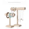 Jewelry Display Stand Wood Bedroom Dormitory Table Necklace Choker Bracelet Bangle Organizer Show Holder Rack Girls
