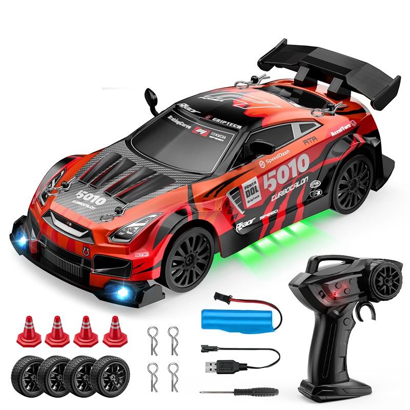 4WD Радиоуправляемая дрифт-машина 1:24 2,4 ГГц Ограниченная серия - Светодиодная подсветка Трюки Дрифт Высокоскоростная гоночная машина Игрушка для мальчика Подарок
