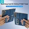Чехол-книжка Eary для телефона Samsung Galaxy Z Fold 7 с подставкой 360° и двойным магнитным ремешком-браслетом, кожаная полная защита, противоударный корпус