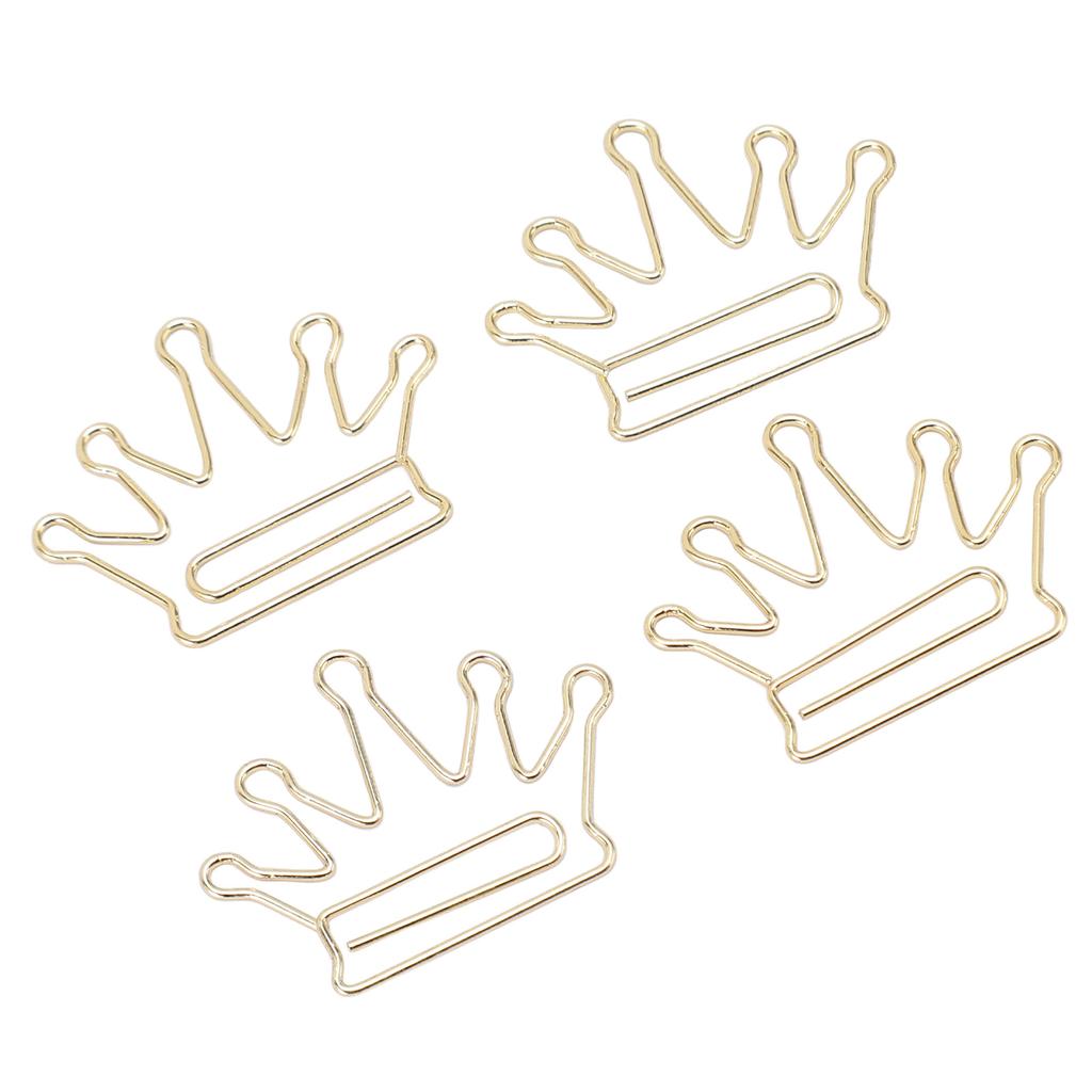100Pcs Crown Shaped Paper Clips Iron Decorative Paperclips with Box for Books Notebooks Clipboards
