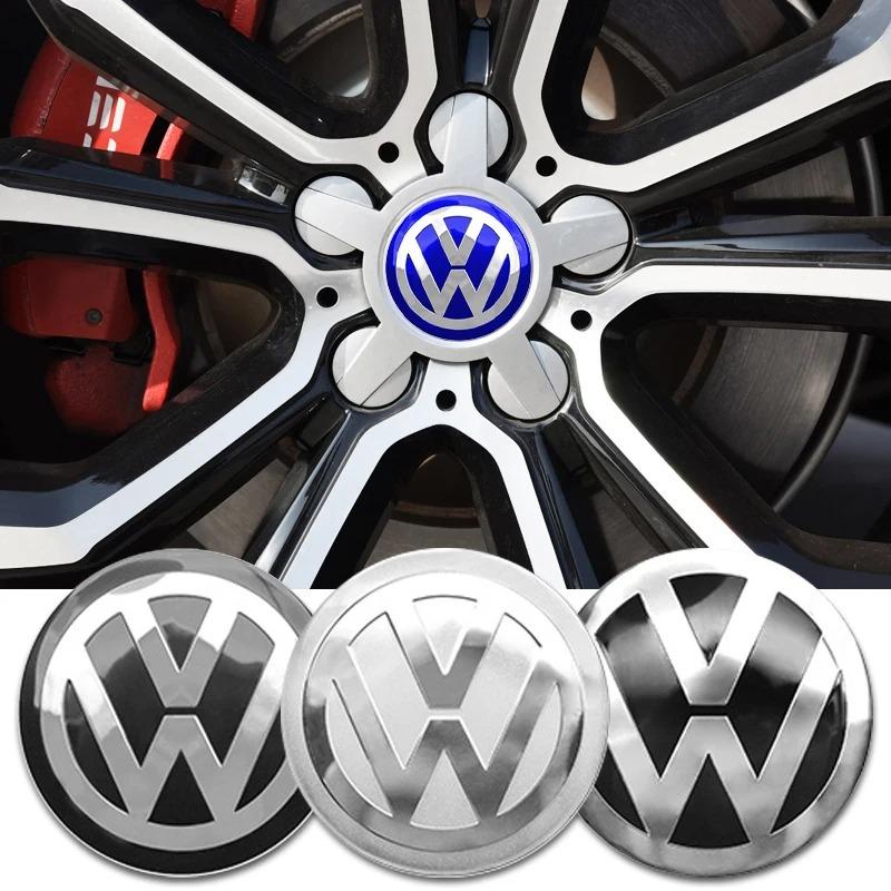 2026 New 4Pc 56mm Car Wheel Center Hub Caps Badge Sticker Accessories For VW Volkswagen Golf Polo Passat Touran Jetta Accessory zs2
