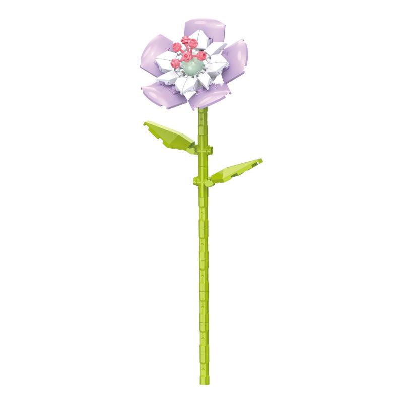Tulip Lego-Compatible Everlasting Flower Building Blocks: Puzzle Ornament Potted Plant Toy, Valentine's Day Rose Gift.