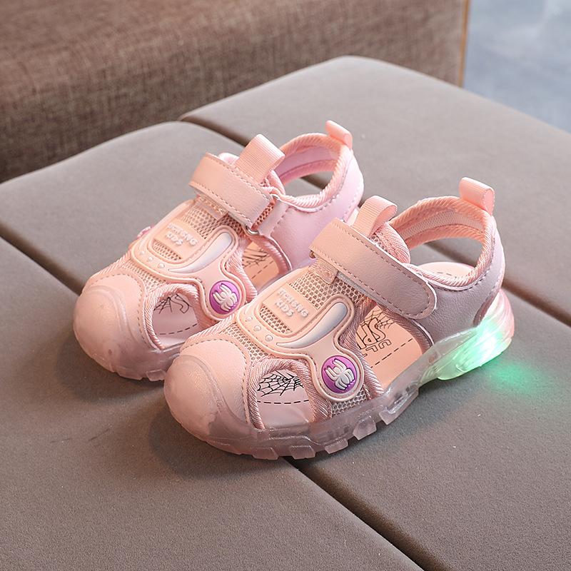 Kids Summer Breathable Mesh Closed Toe Sandals Unisex Soft Sole Sports Beach Shoes For Boys And Girls Casual Outdoor