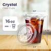 50-Pack of 16 oz. Medium Clear Plastic Cups, BPA-Free, with Flat Lids and Perforated Holes, for Cold Drinks, Coffee, Iced Tea, Smoothies, and Tapioca