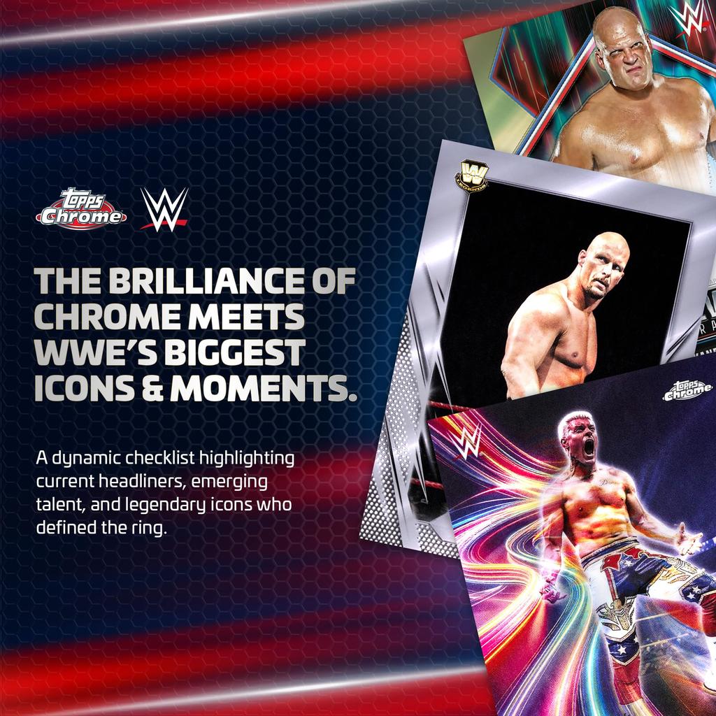 2026 Topps Chrome WWE Заводская запайка Мега-бокс - -