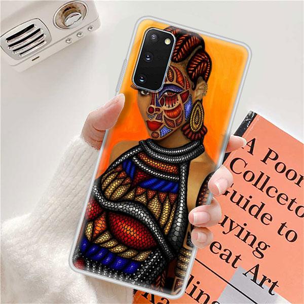 Чехол для Samsung Galaxy S20 FE Ultra S10 S10e S9 S8 Plus Note 10 Lite 20 9 8 Мягкая матовая задняя крышка телефона Красочная африканская девушка