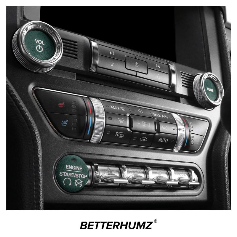 Для Ford Mustang GT 2015-2026 Из Алькантары Накладка-стикер-защита на ручку громкости центральной консоли Аксессуары для тюнинга интерьера автомобиля