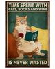 Vintage Halloween Cat Metal Sign  Funny Retro Wall Art Decor xCM for Living Room