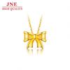 2022new Alluvial Gold Bow Necklace for Women Light Luxury Minority Decorative Collarbone Chain Advanced Design Sense Ornament