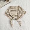Мягкий полосатый шарф в форме ромба из хлопка и льна для женщин на лето, тонкий и красочный шарф для защиты шеи, повязка на голову