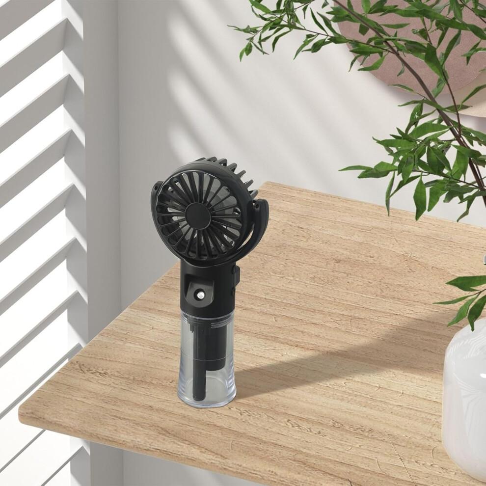Portable Mist Fan with Cooling Water Spray, 4 Speed USB Rechargeable Handheld Fan for Indoor Outdoor Use, Black