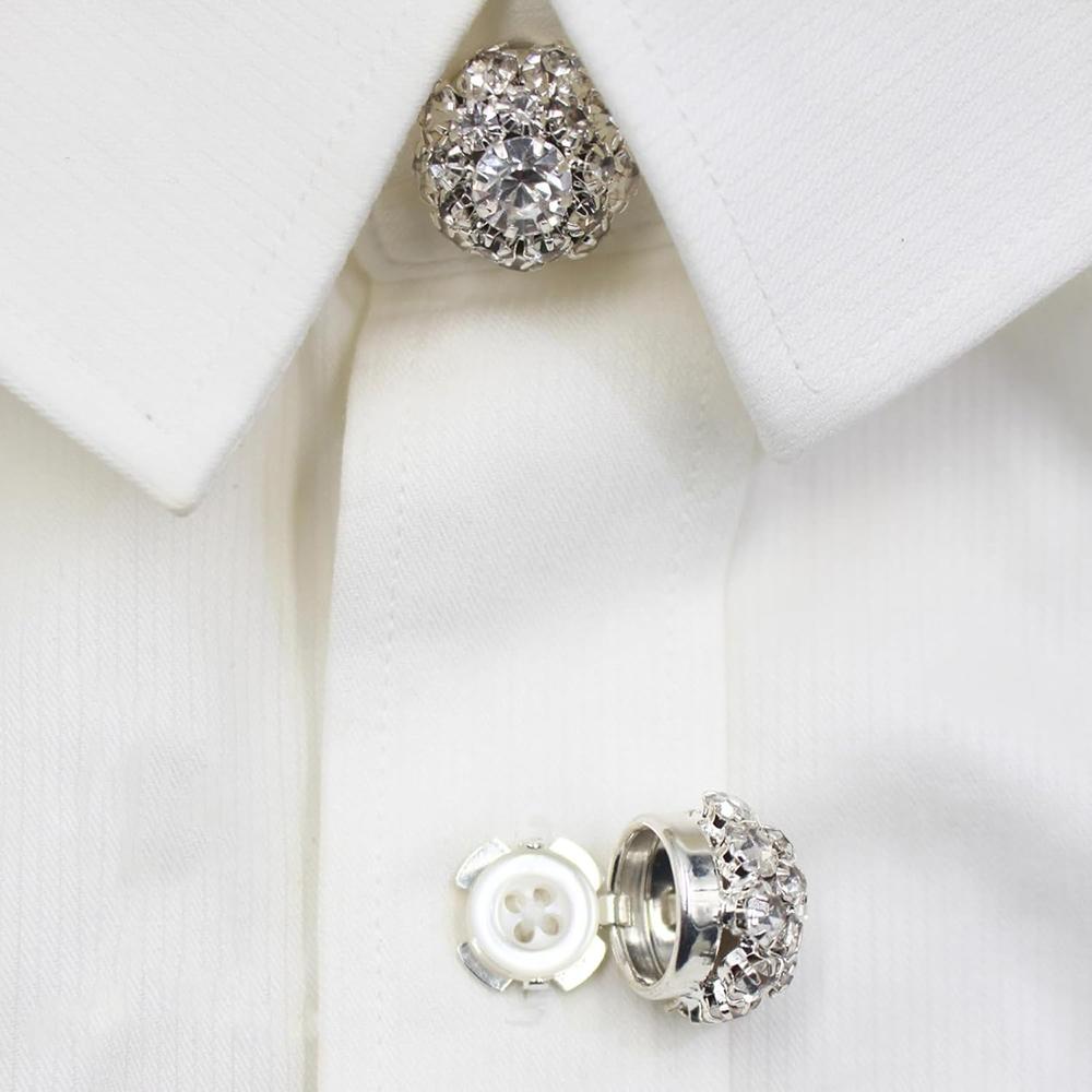 3Pcs Rhinestone Buttons Covers With 8Pcs Sewing Buttons Crystal Buttons Clip On Button Jewelry Women For Sewing Diy Craft Decor