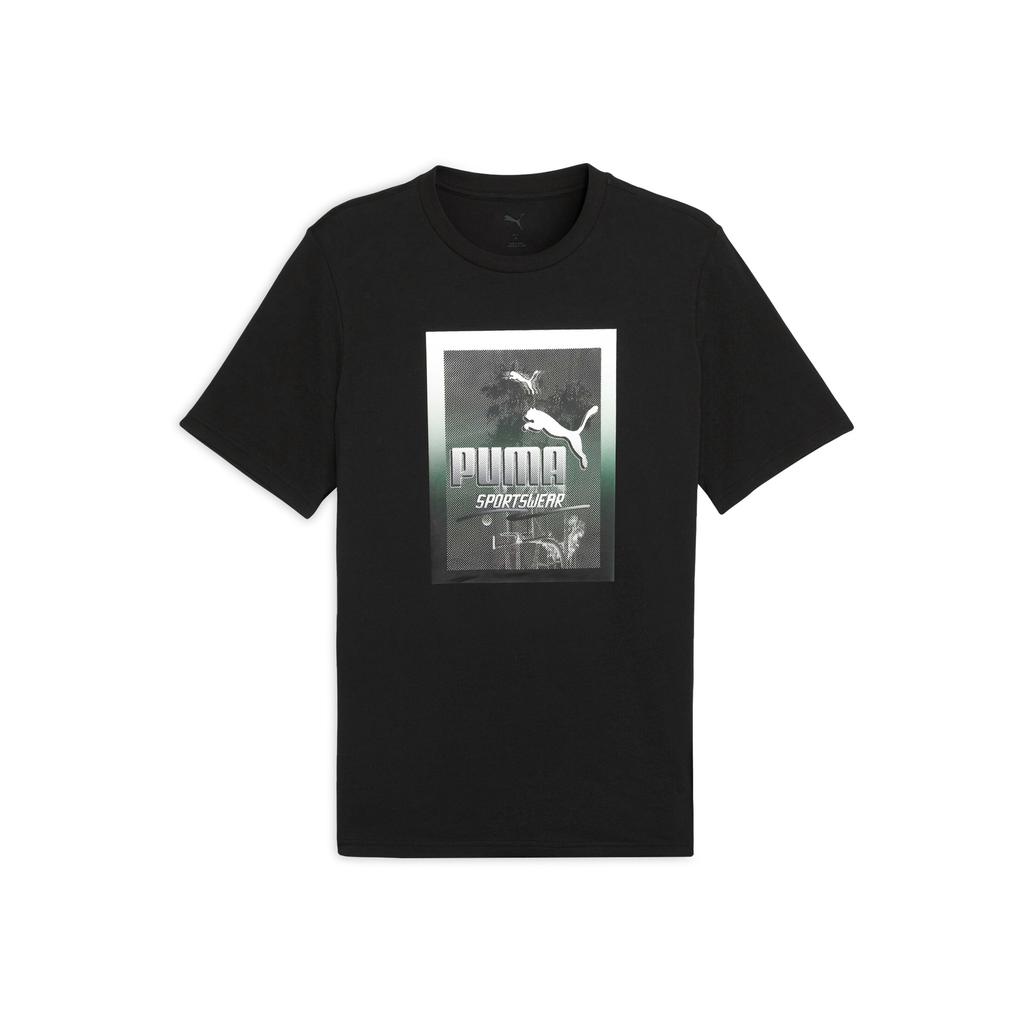Новая мужская футболка PUMA Basic GRAPHICS Черная 01 690666-01