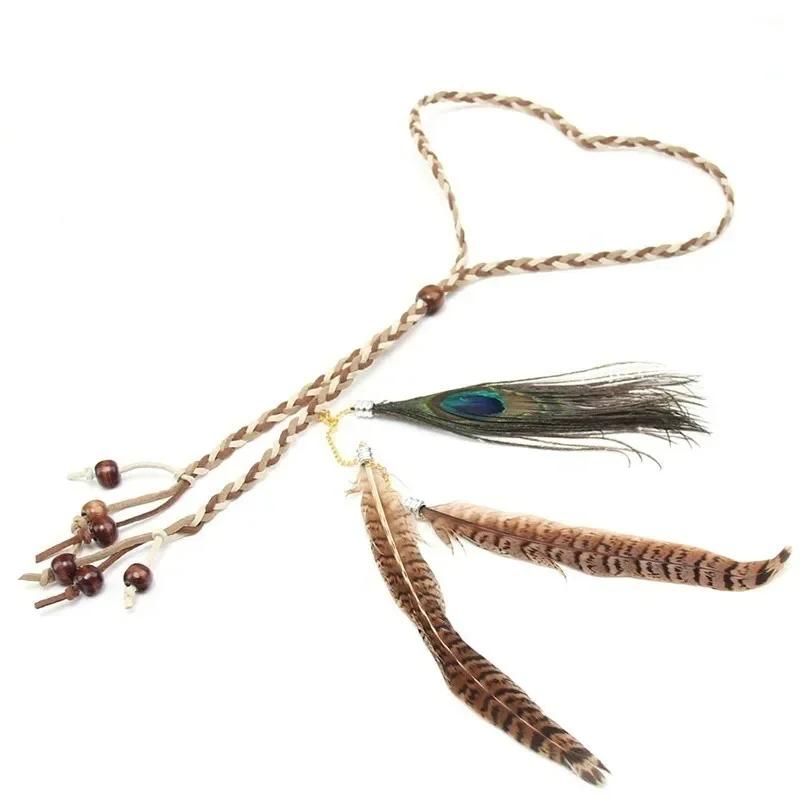 1 шт. перьевая повязка на голову фестиваль бохо повязка на голову головной убор хиппи индийские аксессуары для волос для девочек