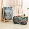 Mesh Folding Laundry Basket Home Bathroom Dirty Clothes Storage Basket with Durable Handles Portable Laundry Organizer Hamper