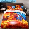 1PC Football Player In Flames 3pcs Bedding,Including 1pc Duvet Cover And 2pcs Pillowcases Perfect for Christmas,Ideal for Bedroom, Dormitory