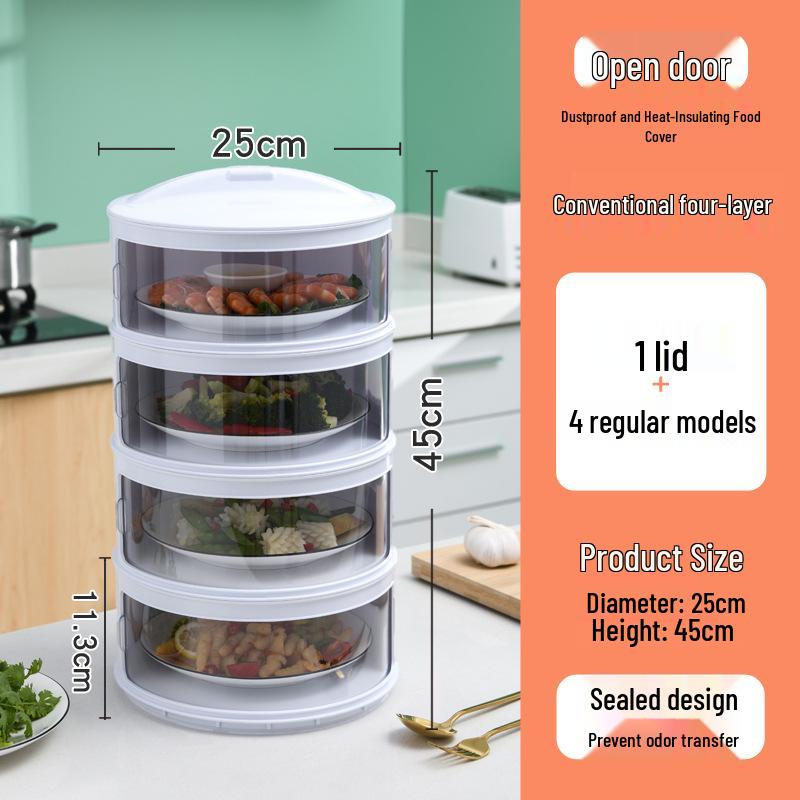 Многослойная утепленная крышка для еды: Пыленепроницаемый, сохраняющий свежесть пластиковый контейнер для хранения остатков