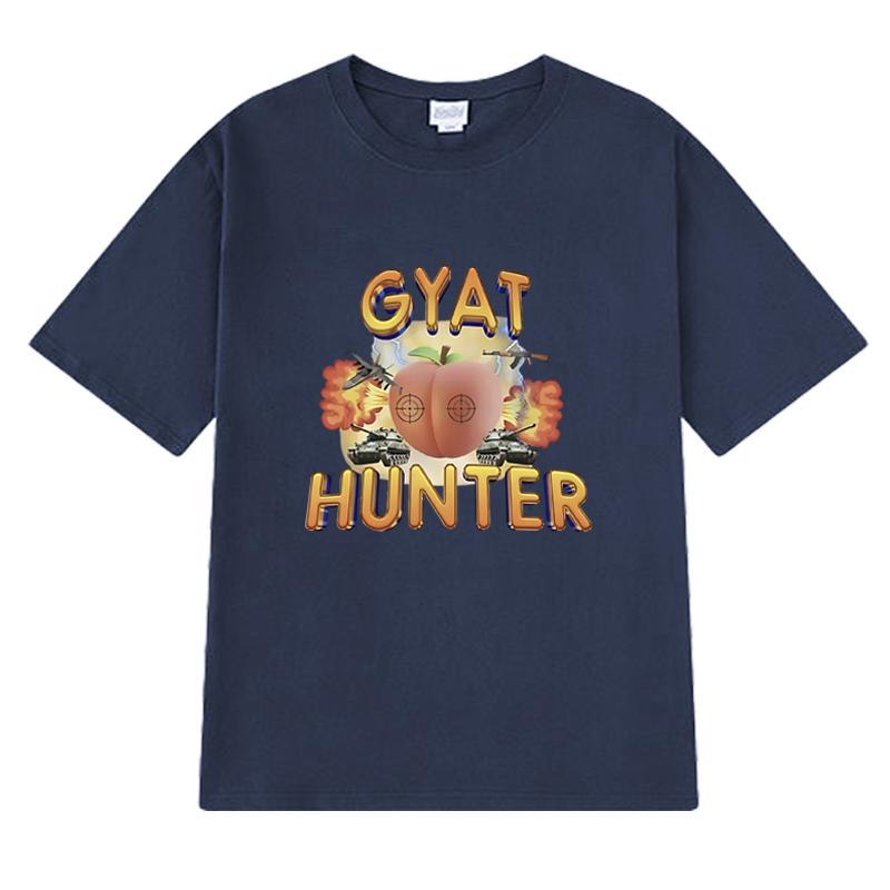 Горячая Распродажа Новинка Gyat Hunter Fun Meme Футболки Унисекс Мода Y2k с коротким рукавом Летние Мужские Женские 100% Хлопок Одежда Топы