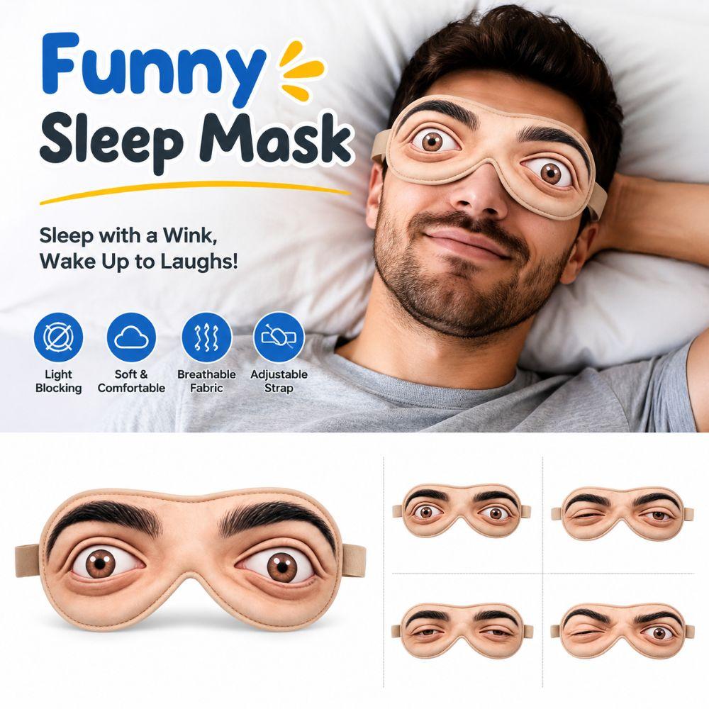 Breathable Funny Sleep Mask 3D Eyeshade Cute Eyes Open Eye Mask Travel Party Rest Sleeping