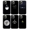 Чехол для телефона с изображением самолета, черный, задняя крышка для iPhone 17 Air 16 15 14 13 11 12 Pro Max Plus, корпус