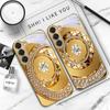 Изысканное ювелирное искусство Для Samsung Galaxy S26 S20 FE S21 S22 S23 Plus S24 Ultra S25Ultra S21+  S22Plus Золотой стеклянный чехол для телефона