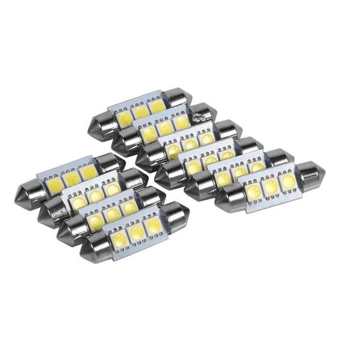 10 PCS 36 MM 12 V 3 SMD 5050 LED Festoon Dme Voiture Ampoules Intérieur Lampe Blanc