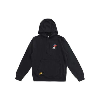 Nike Свободные мужские топы с капюшоном с вышитыми буквами и длинными рукавами, черные DD4667-010